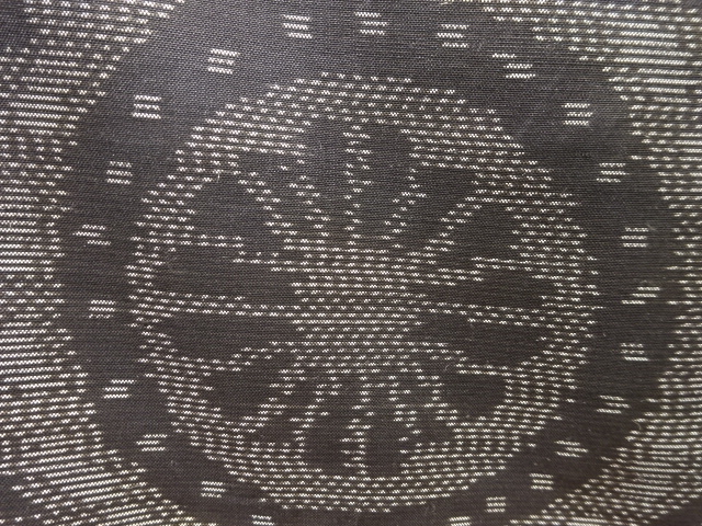 JAPANESE KIMONO / ANTIQUE DORO OSHIMA TSUMUGI KIMONO / FLOWER PATTERN 